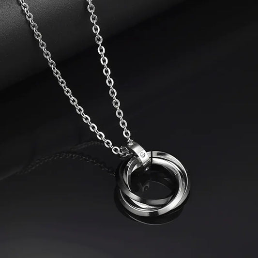 Triple Ring Titanium Steel Necklace. for Men - Christmas Gift!
