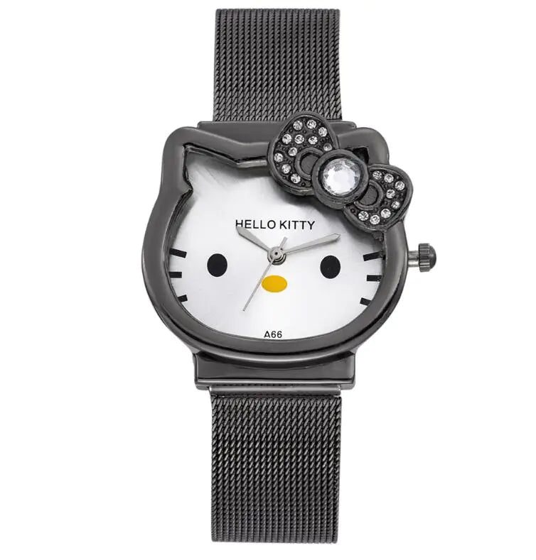 Hello Kitty Cat Steel Band Quartz Watch