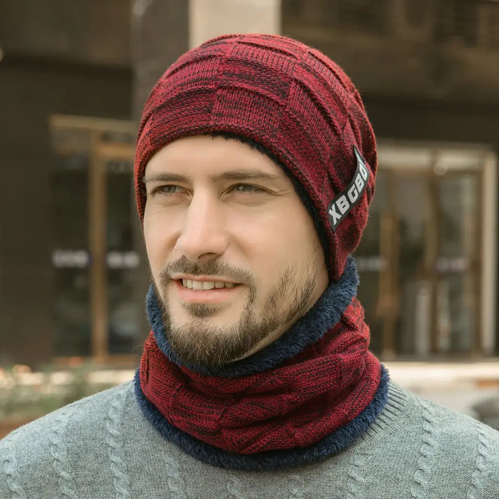 WarmWeave Trendy Knit Set - Cap and Neck Warmer Scarf