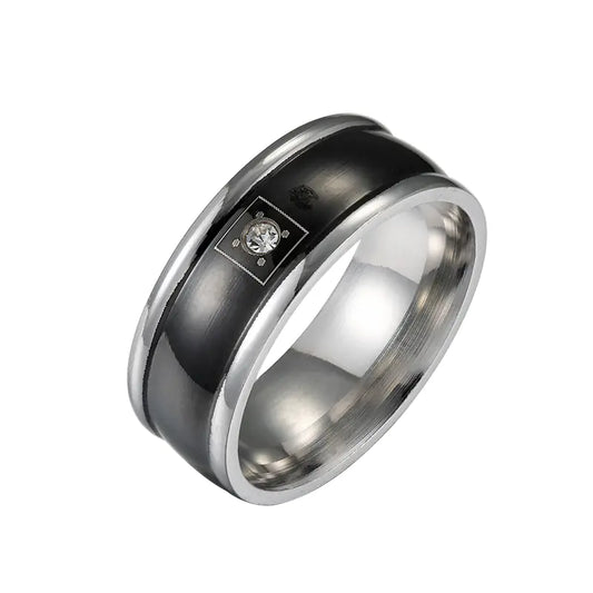 Timeless Men's Elegant Black Zircon Diamond Ring