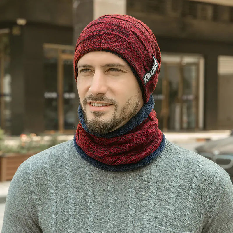 WarmWeave Trendy Knit Set - Cap and Neck Warmer Scarf