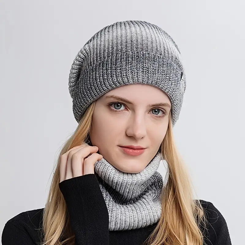 Thickened Warm Ear Protector Knitted Hat and Neck Warmer/Scarf