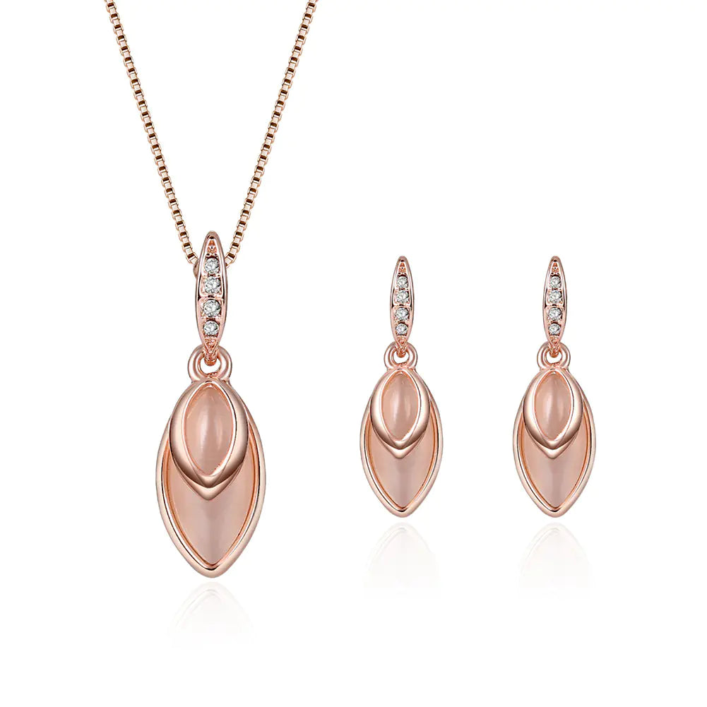 Elegant Gemstone Teardrop Jewelry Set