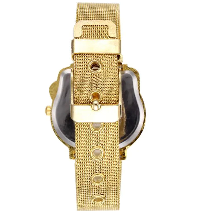 Hello Kitty Cat Steel Band Quartz Watch