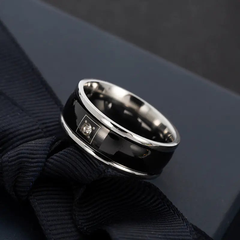 Timeless Men's Elegant Black Zircon Diamond Ring