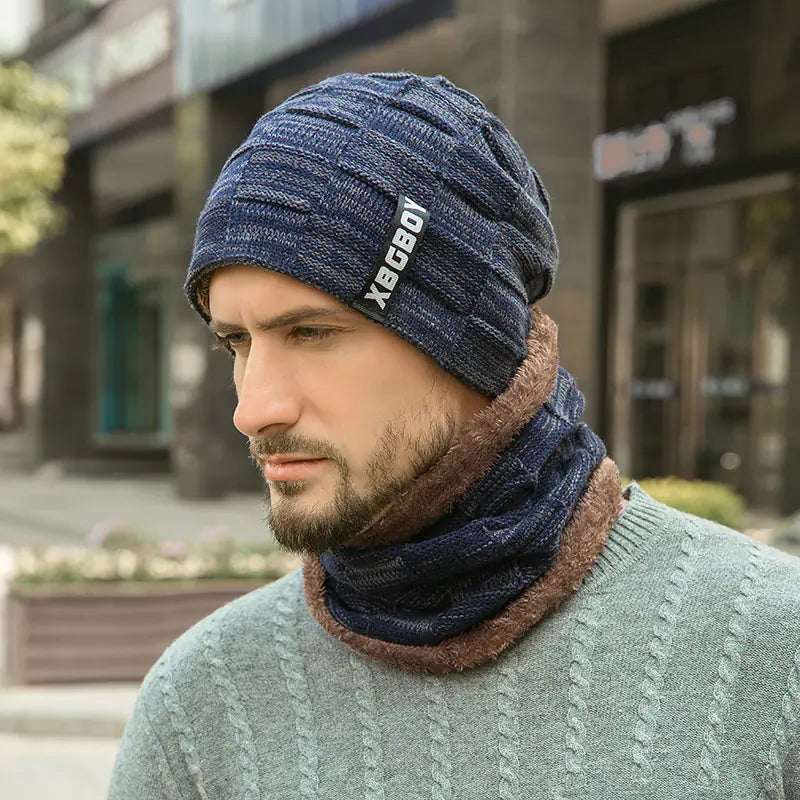 WarmWeave Trendy Knit Set - Cap and Neck Warmer Scarf