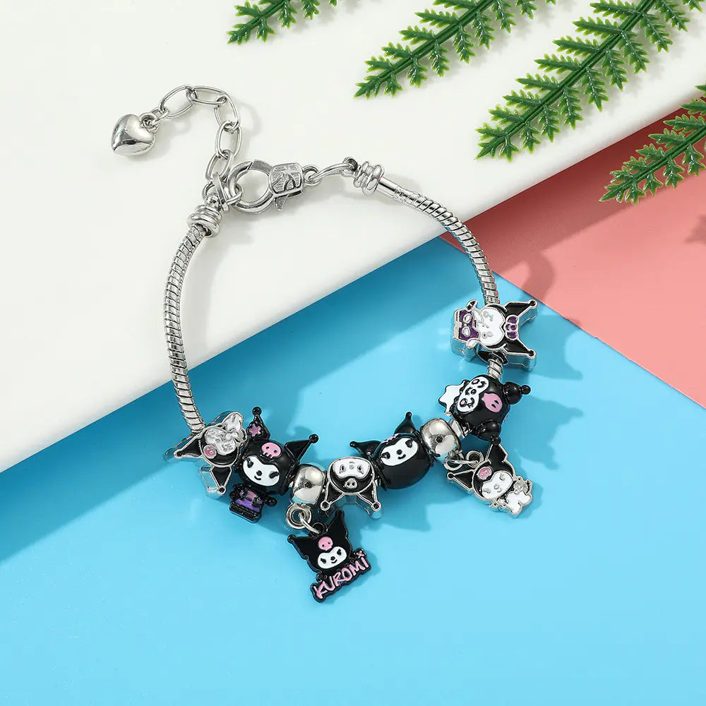 Stylish Kuromi Vibrant Silver Bracelet