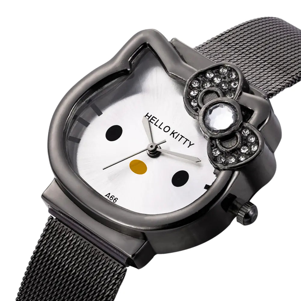 Hello Kitty Cat Steel Band Quartz Watch