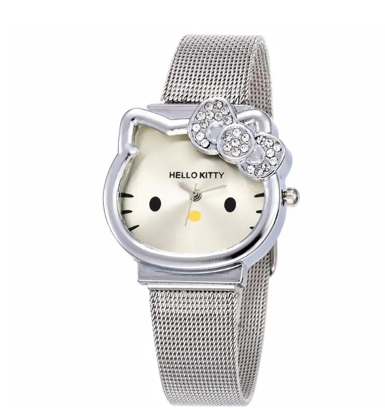 Hello Kitty Cat Steel Band Quartz Watch