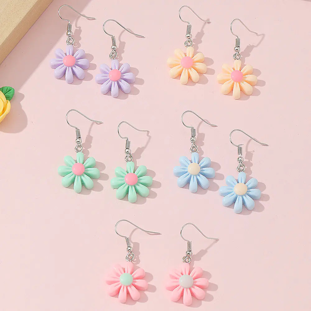 Blooming Joy Candy Color Resin Earrings Set