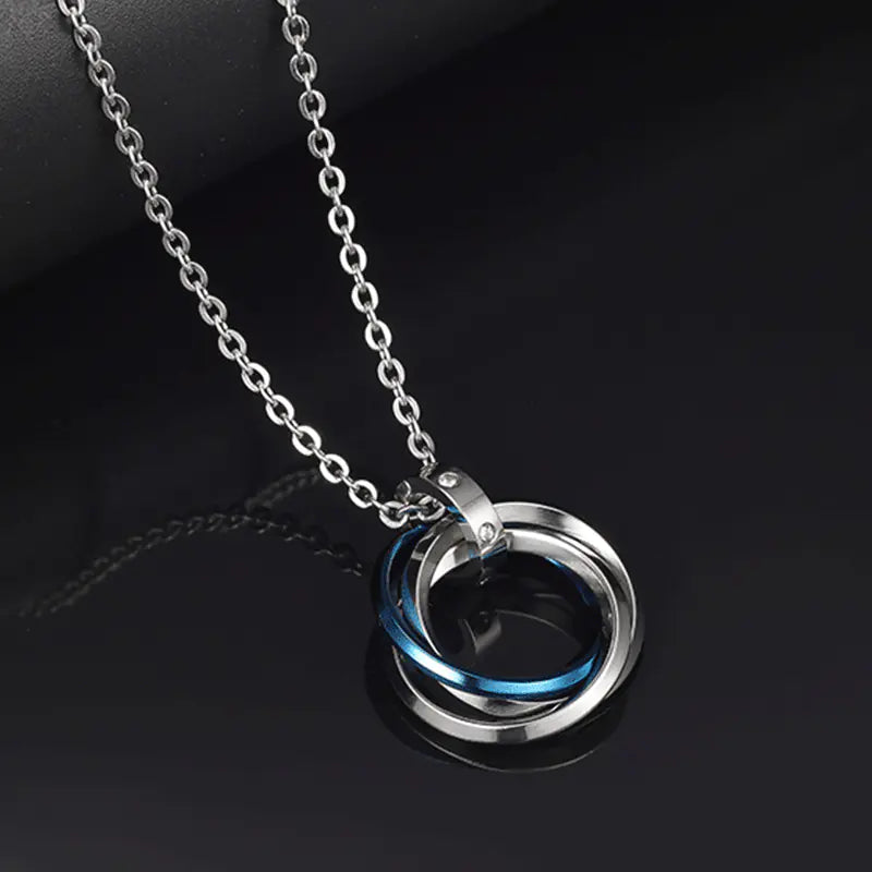 Triple Ring Titanium Steel Necklace. for Men - Christmas Gift!