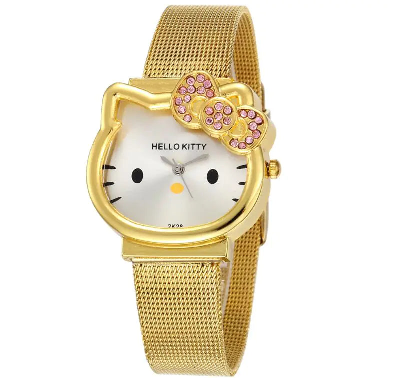 Hello Kitty Cat Steel Band Quartz Watch