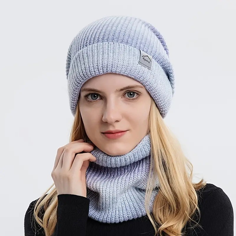 Thickened Warm Ear Protector Knitted Hat and Neck Warmer/Scarf