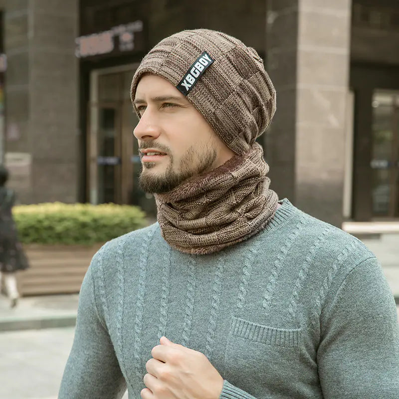 WarmWeave Trendy Knit Set - Cap and Neck Warmer Scarf