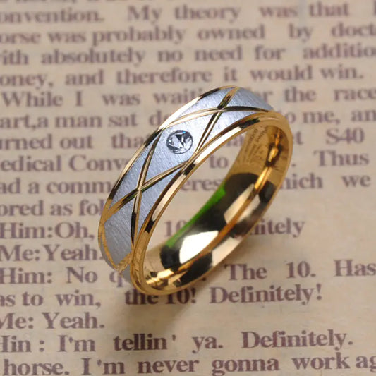 Contemporary Titanium Steel Elegance Men's Band Ring