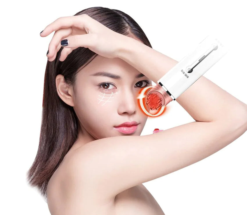 EMS Eye Massager for Dark Circles & Wrinkles – LED Therapy & Hot Compress