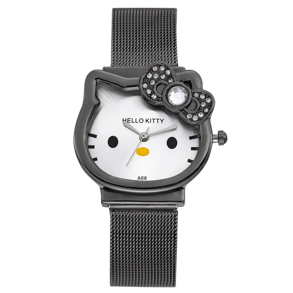 Hello Kitty Cat Steel Band Quartz Watch