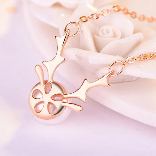 Winter Wonderland Reindeer Pearl Necklace - Christmas Gift!