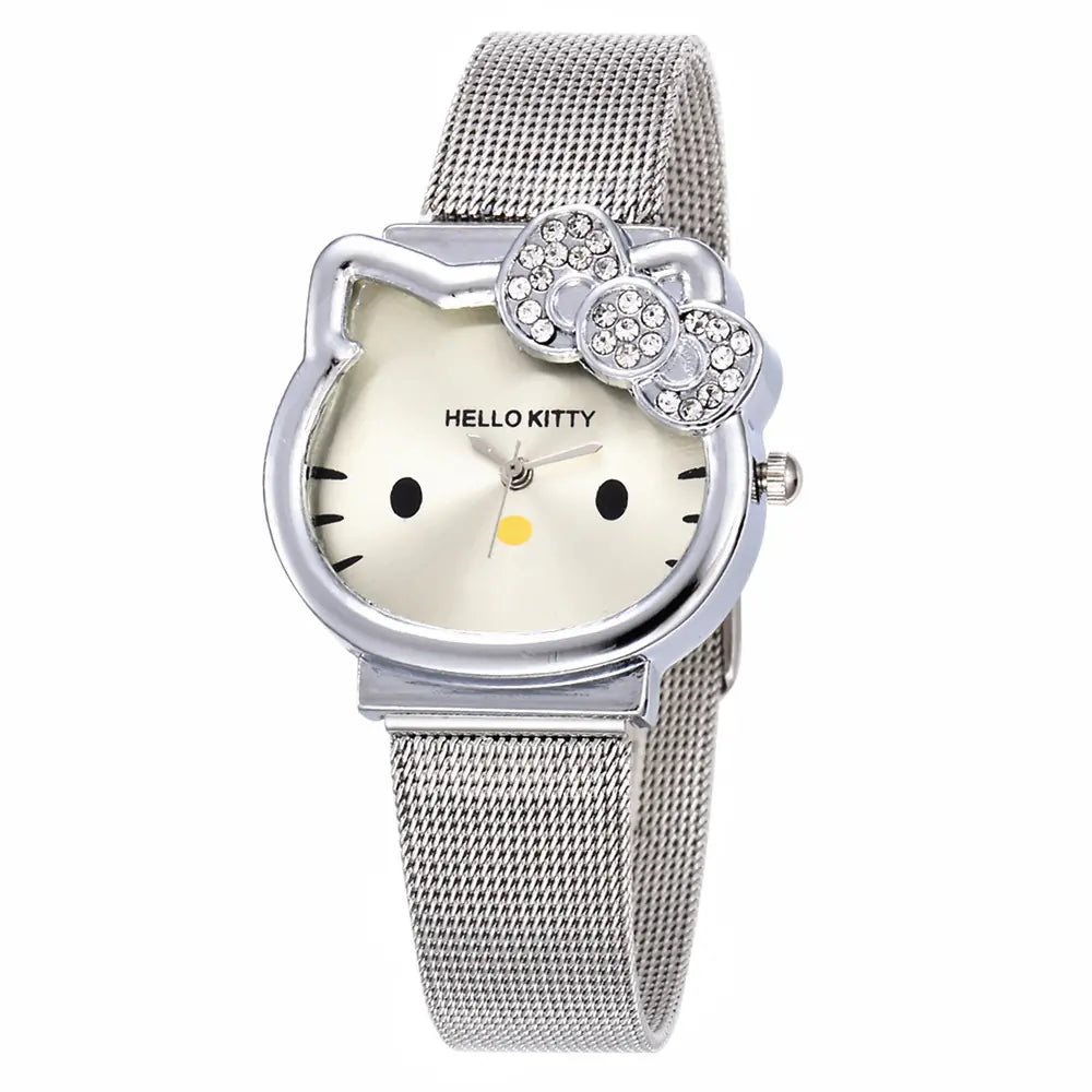 Hello Kitty Cat Steel Band Quartz Watch