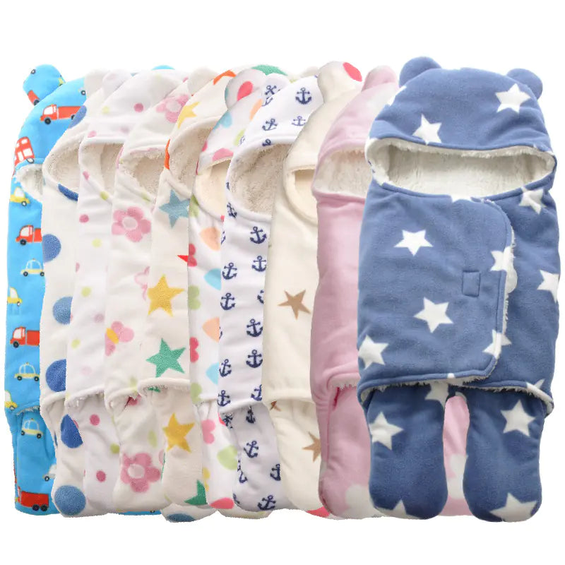 Newborn Fleece Blanket Swaddle Sleeping Bag