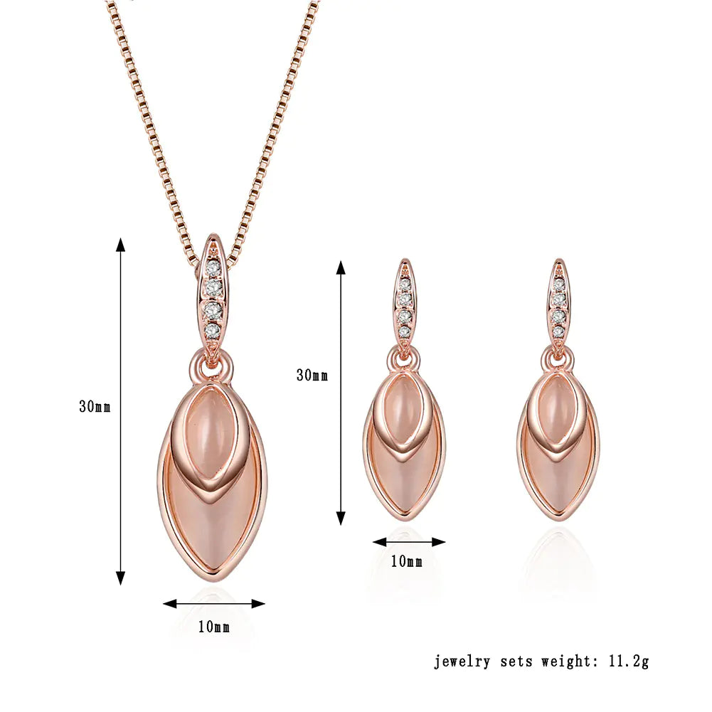 Elegant Gemstone Teardrop Jewelry Set