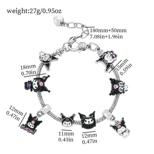 Stylish Kuromi Vibrant Silver Bracelet